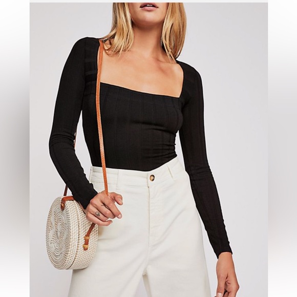 Free People || NWT || Intimately Black Knit Long Sleeve Bodysuit - Picture 14 of 14
